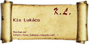 Kis Lukács névjegykártya